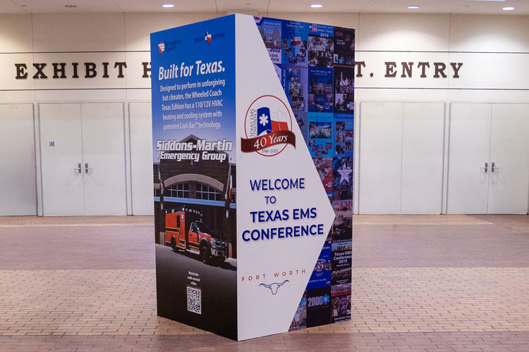Column Billboard Advertisement at Texas EMS Conference