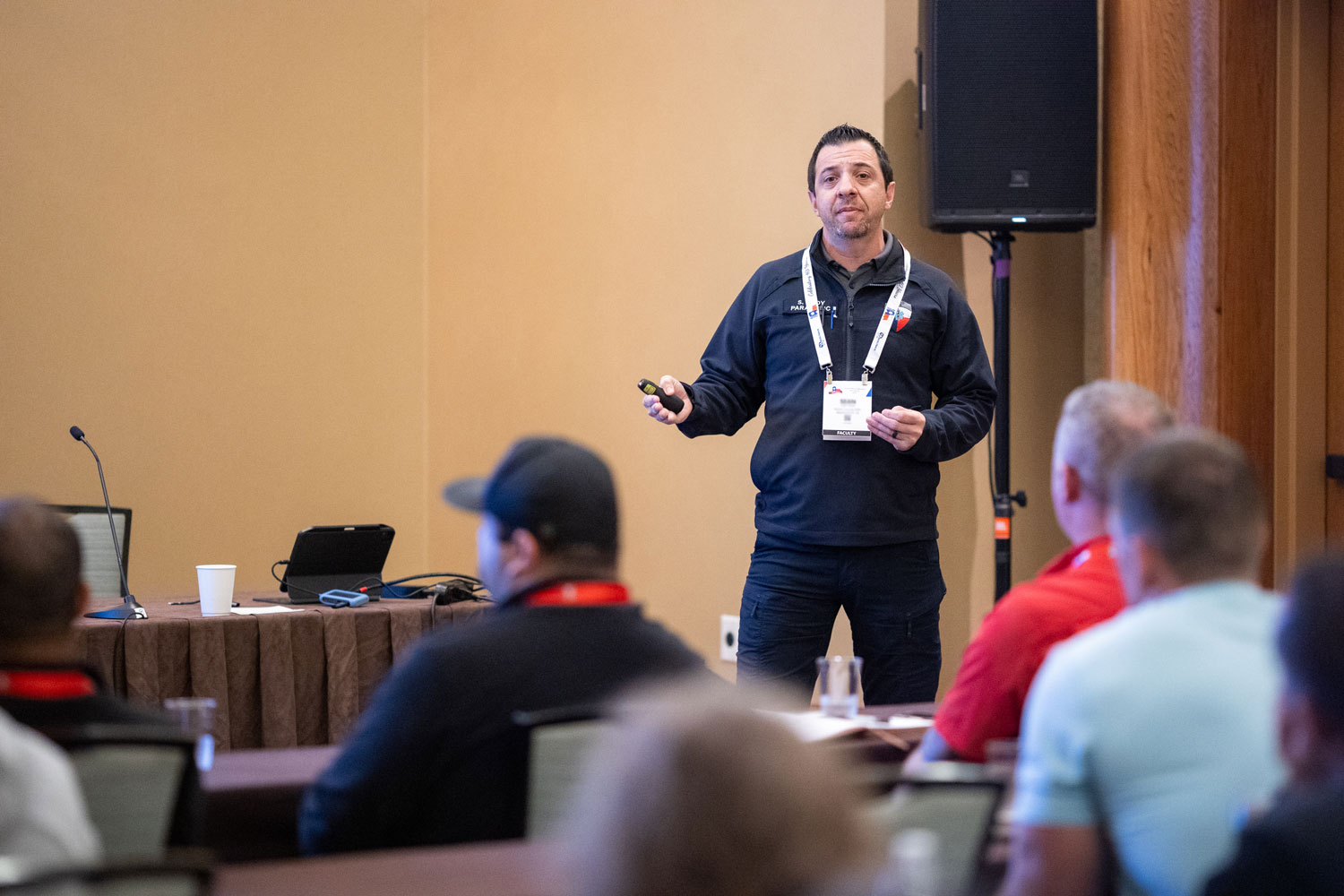 Pre-Conference speaker presenting to attendees at Texas EMS Conference