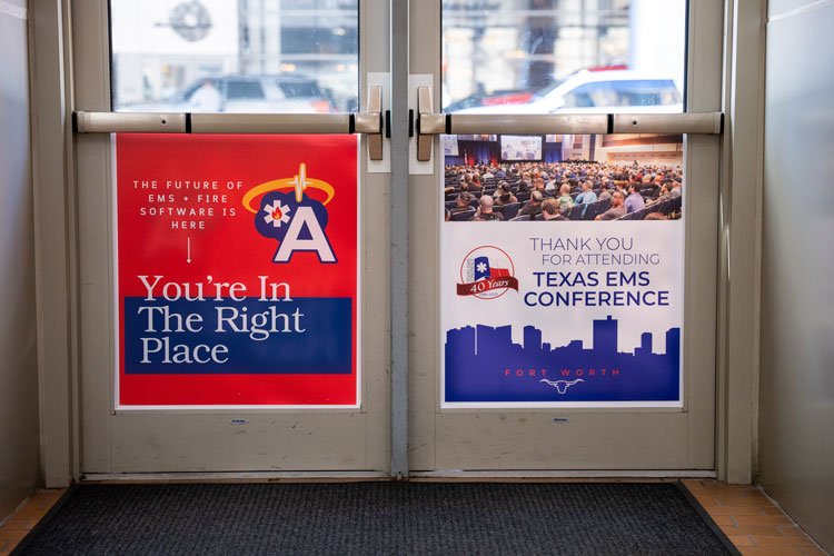 Exterior Door Clings at Texas EMS Conference