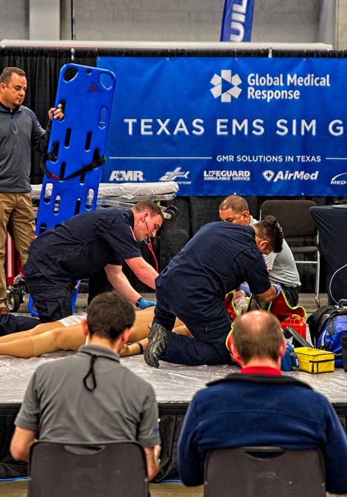 SIM Games participants performing scenario in front of crowd | Texas EMS Conference | Austin, TX